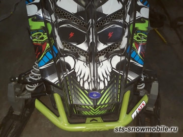 Передний бампер «Шеврон» на снегоход Polaris Pro-Ride (толстостенная труба АМГ5) артикул STSПБп010